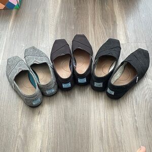 TOMS Classic Slip-Ons in Gray and Black